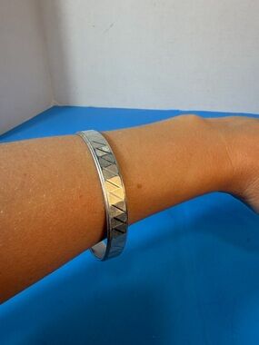 Silver Geometric Cuff Bracelet
